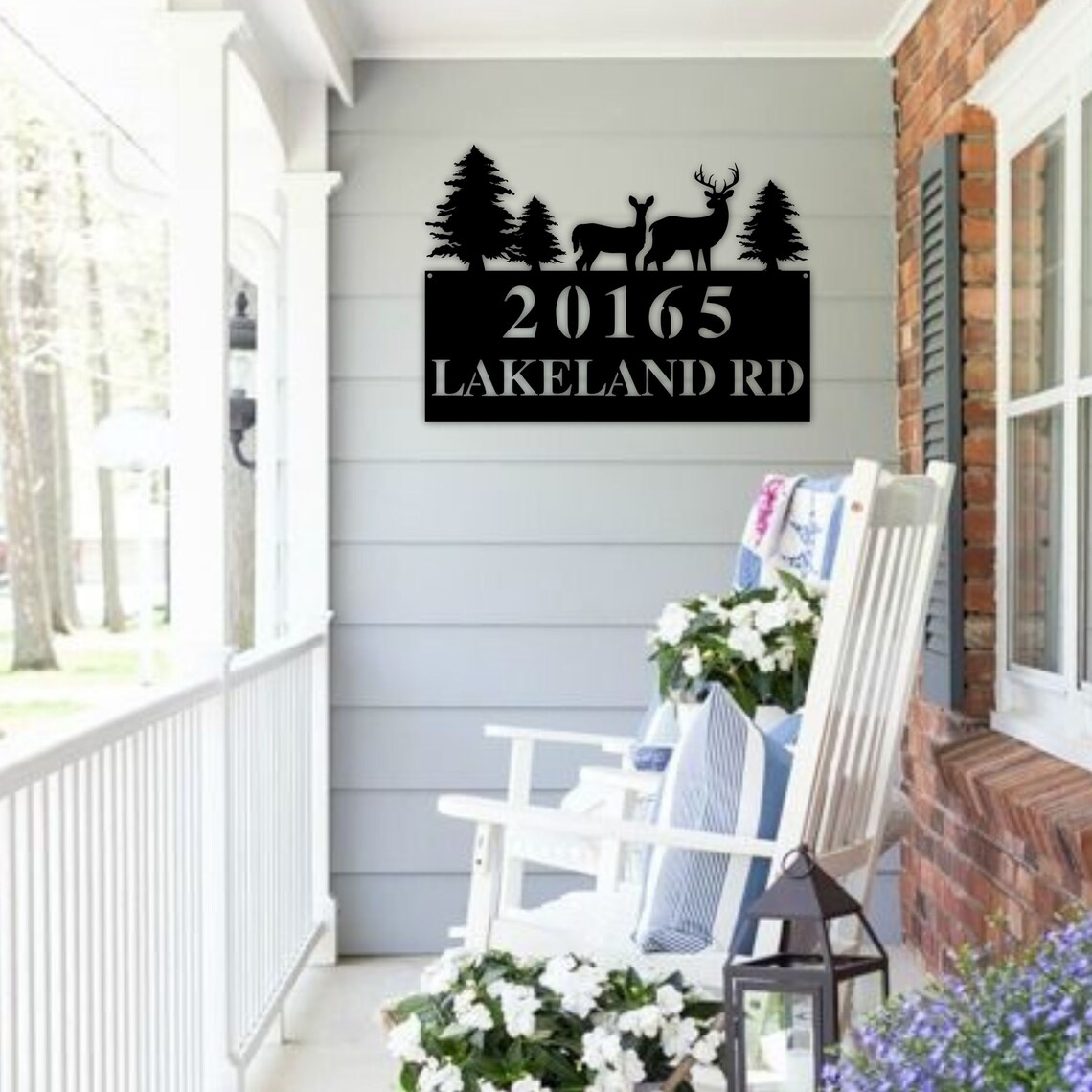 Deer Address Sign Metal Deer Sign Deer Yard Sign Address Etsy