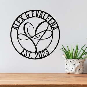 Infinity Sign Containing Names-Personalized Metal Infinity Sign-Infinity Metal Sign-Infinity Sign Name-Infinity Sign Metal newlywed gift