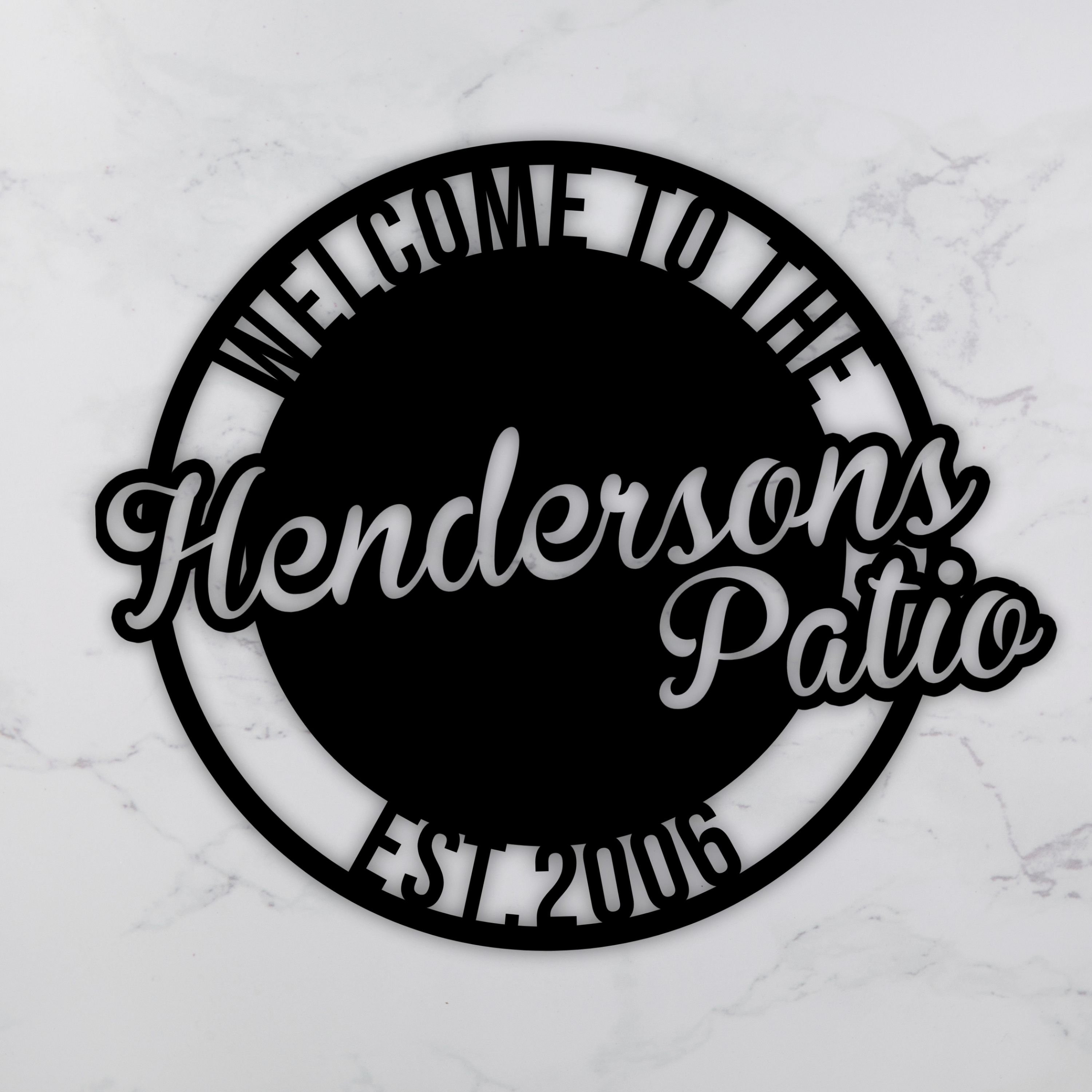 to Our Patio SignPersonalized Patio Name SignOutdoor Etsy