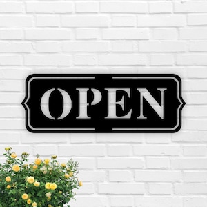 Laser Cut Metal Open Sign: Shopfront Decor