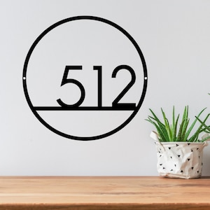 Metal House Number Sign: Modern Art Decor Address Plaque