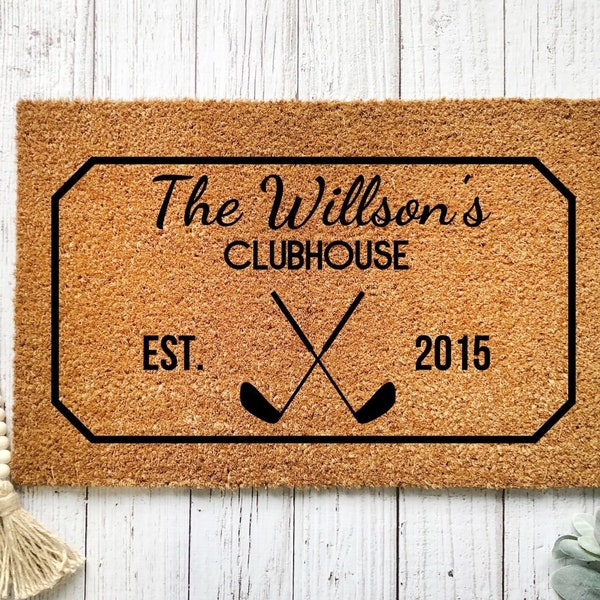 Golf Doormat-Golf Club doormat-Golf door mat-Golf Gifts for Men-Golf Home Decor-Golf Sign-Golf Gifts for Dad-Golf Gifts for Fathers Day