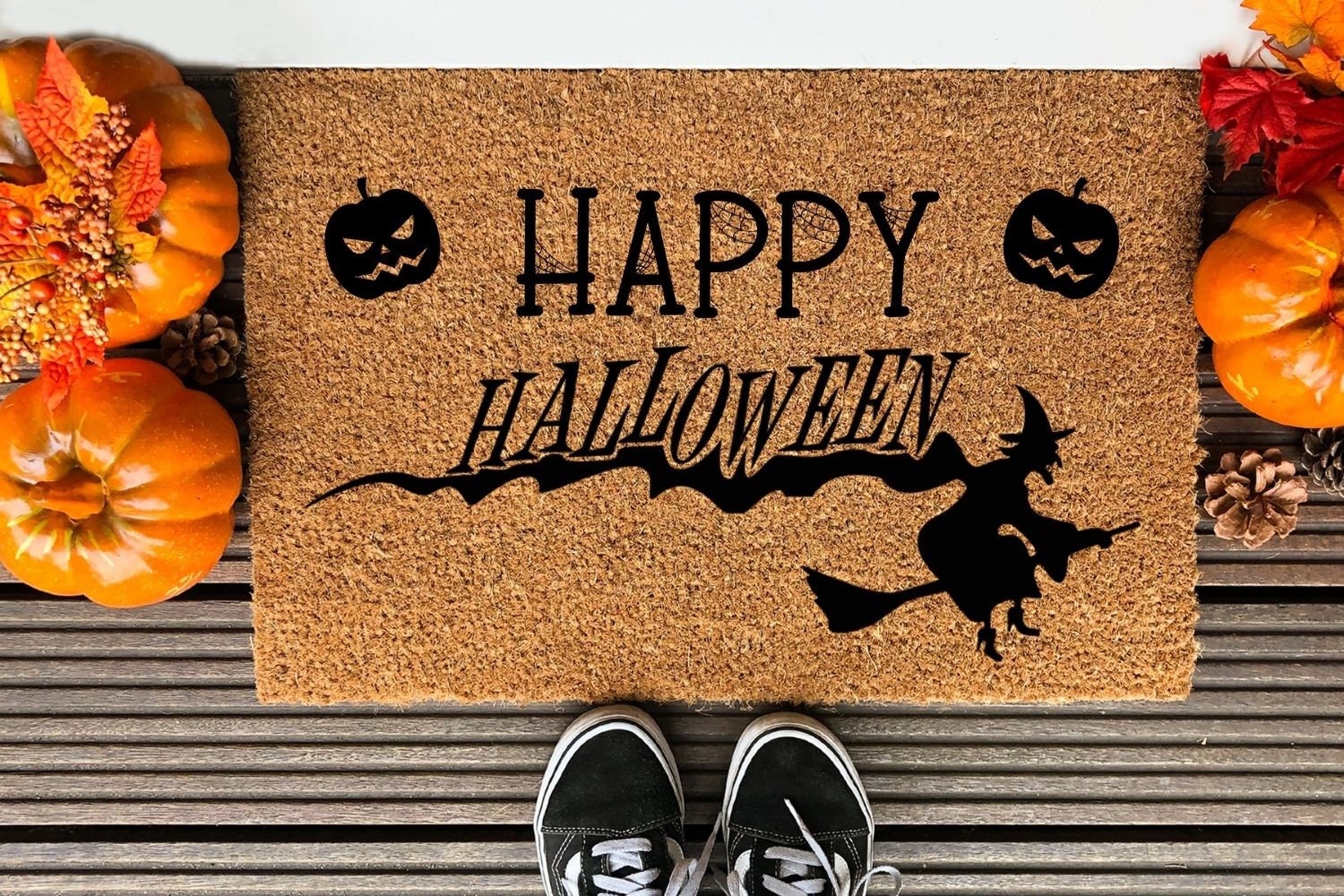 Halloween Matwitch and pumpkinThanksgiving Etsy