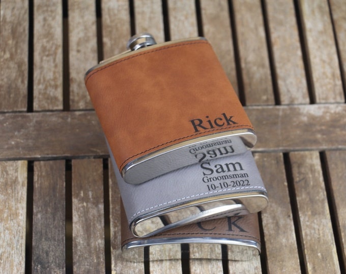 Engraved Flask for Groomsmen Gift-Personalized Flask for Men-Custom Flasks Groomsmen-Flask for Groomsmen-Personalized Groomsman Flask