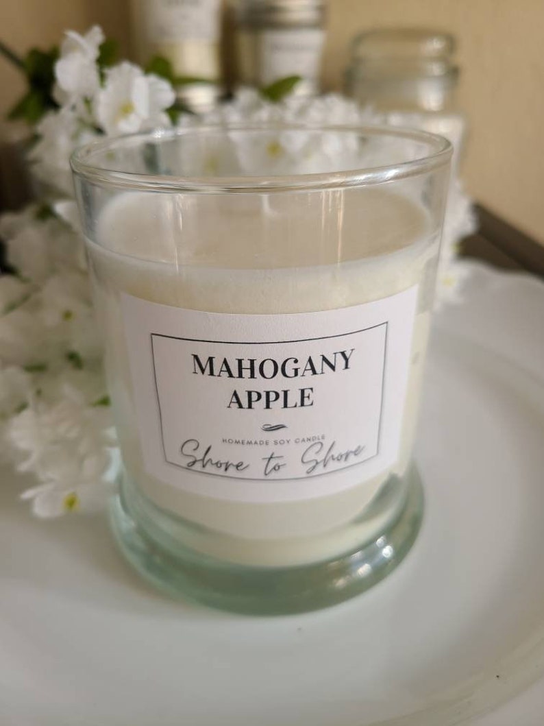 Mahogany Apple Candle Glass Jar Candle Mahogany Apple Etsy