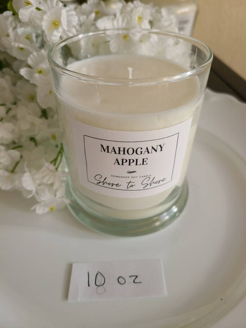 Mahogany Apple Candle Glass Jar Candle Mahogany Apple Etsy