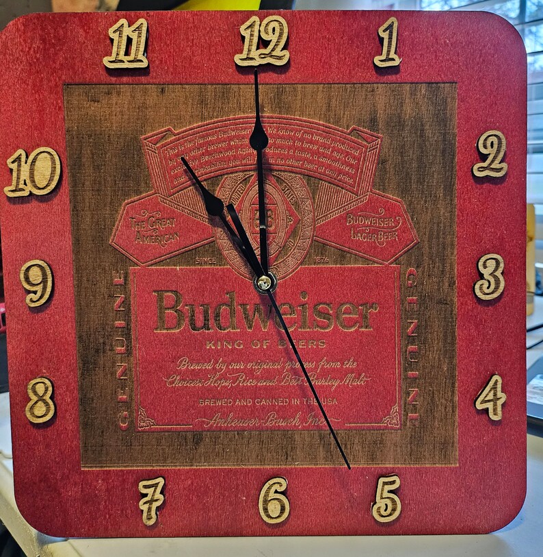 Budweiser Wall Clock Etsy
