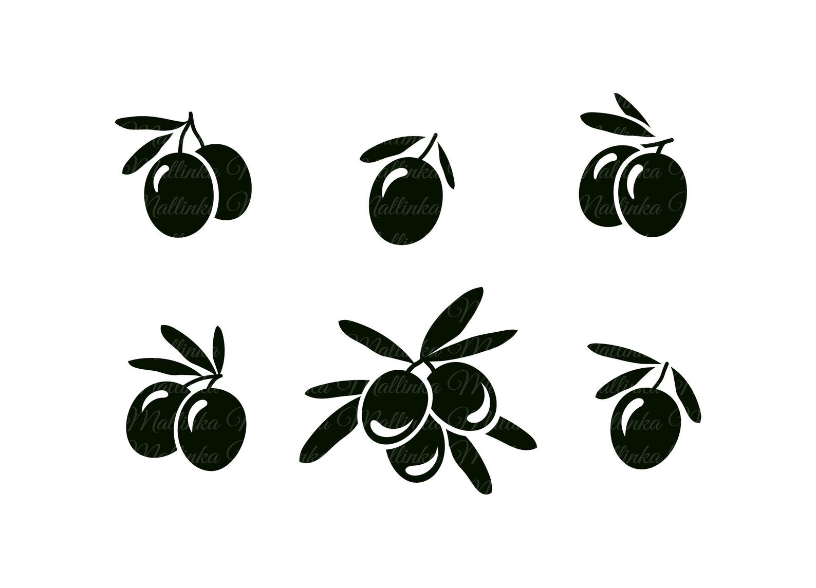 Olive Svg. Svg. Olive Branches Svg. Vector Elements. Silhouette. Cricut