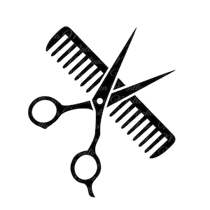 Frisörsax och kam. Sax Svg. Svg. Frisörsalongskylt. Vektor. Hårstylistverktyg. Cricut. Barberare, Barbershopklippning. PNG