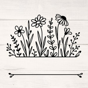 花 SVG、花 SVG、SVG、野生の花、デイジー。花の装飾、パターン SVG、テンプレート、手描き、野生のカモミール。Cricut。ベクター、Png