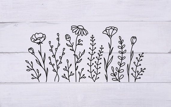 Flower, Flower SVG, Flowers, Svg, Wildflowers, Floral botanical pattern SVG, Flower Bundle, Hand drawn, Wild flowers, herbs. Greenery. Png