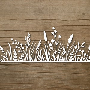 Padrão SVG. Estampa floral. SVg. Ervas selvagens. Silhueta de flor selvagem com folhas. Elementos vetoriais. Modelo botânico. PNG. Cricut.