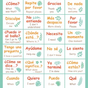 Ensemble d'affiches imprimables phrases de la classe espagnole, Espagne, décoration de la salle de classe espagnole, PDF, PNG, numérique