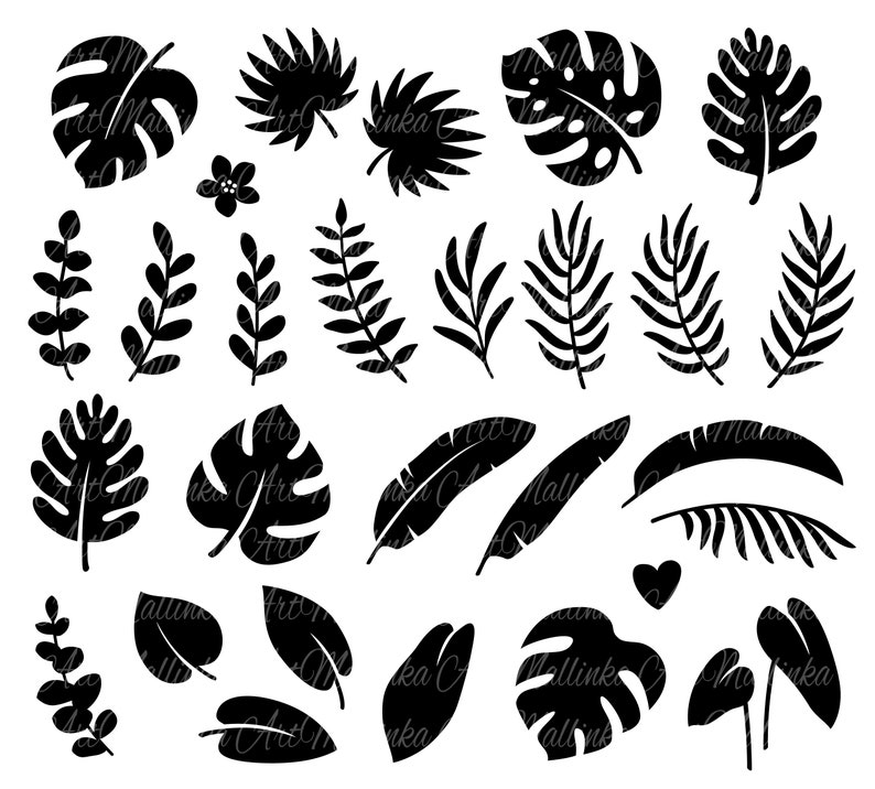 Tropical Leaves Svg. Palm Branches Svg. Jungle Branches Bundle Svg. SVG ...