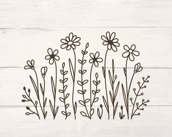 Flower, Flower SVG, Flowers, Svg, Wildflowers, Floral botanical pattern SVG, Flower Bundle, Hand drawn, Wild flowers, herbs. Greenery. Png