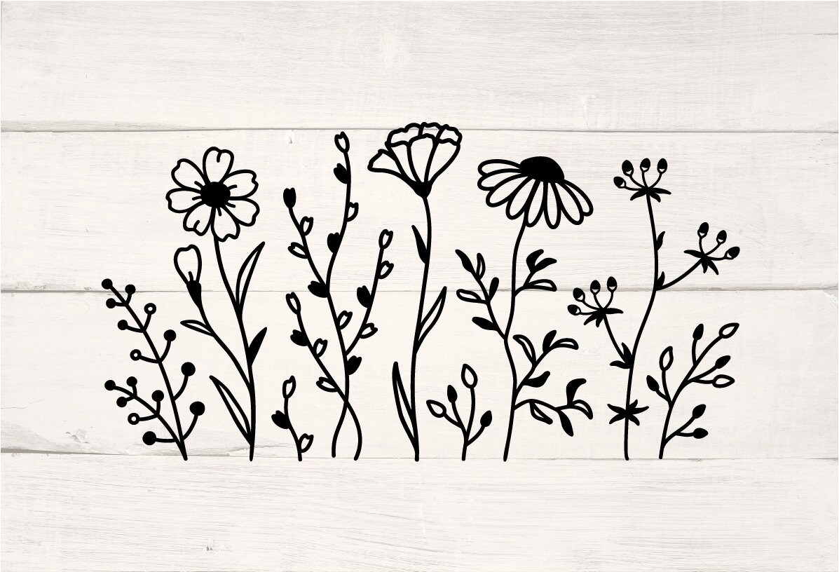 Flower, Flower SVG, Flowers, Svg, Wildflowers, Floral Botanical Pattern ...