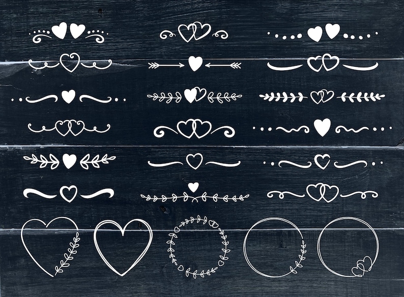 Heart SVG. Border Svg. Divider Svg. Wedding Design Elements, Frame With ...