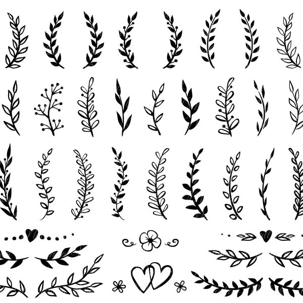 Branch svg. Branches svg. Svg. Branch. Branches. Laurel. Olive. Leaves, wreathes, flowers. Laurel svg. Vector. Design. Silhouette. Cricut