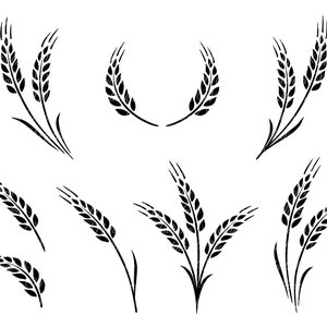 Tarwe SVG Bundel, Tarwe SVG, Graan Svg, Korrel, Pictogrammen, Tarwe Clipart, Het Silhouet van de Besnoeiing van tarwe, Vector, Svg, Png, Ontwerp