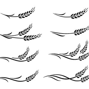 Pacchetto SVG di grano, grano SVG, grano, SVG, orzo, avena, grano Svg, grano, pane, grano, sagoma, pianta, clipart, vettore, Svg, Png, design