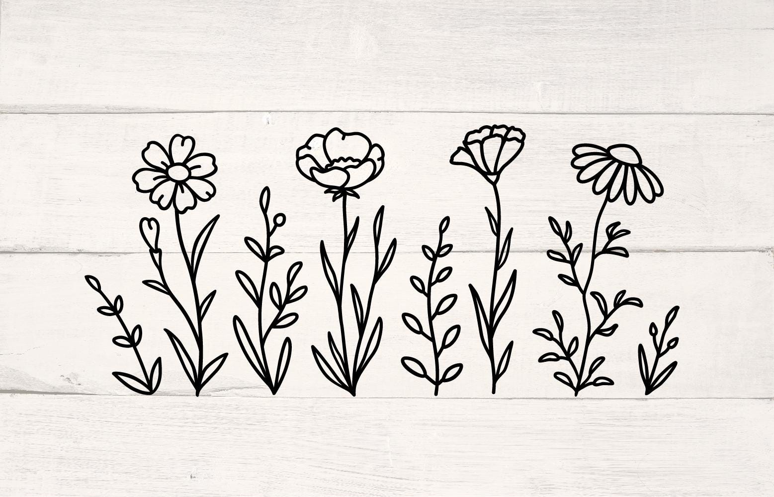 Flowers, Flower SVG, Flowers, Svg, Wildflowers, Floral Botanical ...