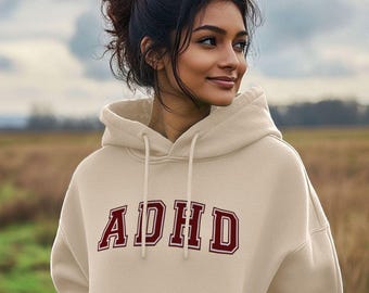 ADHD パーカー - レッド & ホワイト | Neurodivergent Clothing