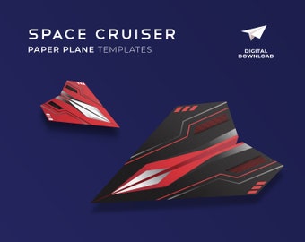 Paper Plane Template | Instant Download | Printable Plane | Home and School Activity | Birthday Party Fun | Educational Fun | Space Cruiser