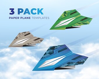 Paper Plane Template | 3 Pack | Instant Download | Printable | Home and School Activity | Birthday Party Fun | Educational | Kids Activity