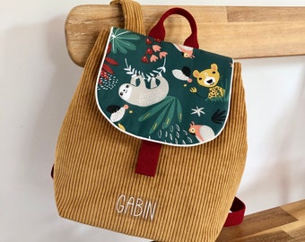Personalized children's backpack, boy's backpack, corduroy children's backpack