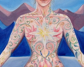 The Hormones| Meditation Art | Mindfulness poster | Yoga Room | Yoga print| Yoga gift for teachers| Yoga wall art| Mindful art|