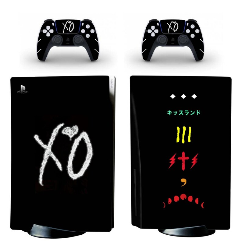 UK Based Fully Customisable PS5 vinyl sticker skin for console and two controllers