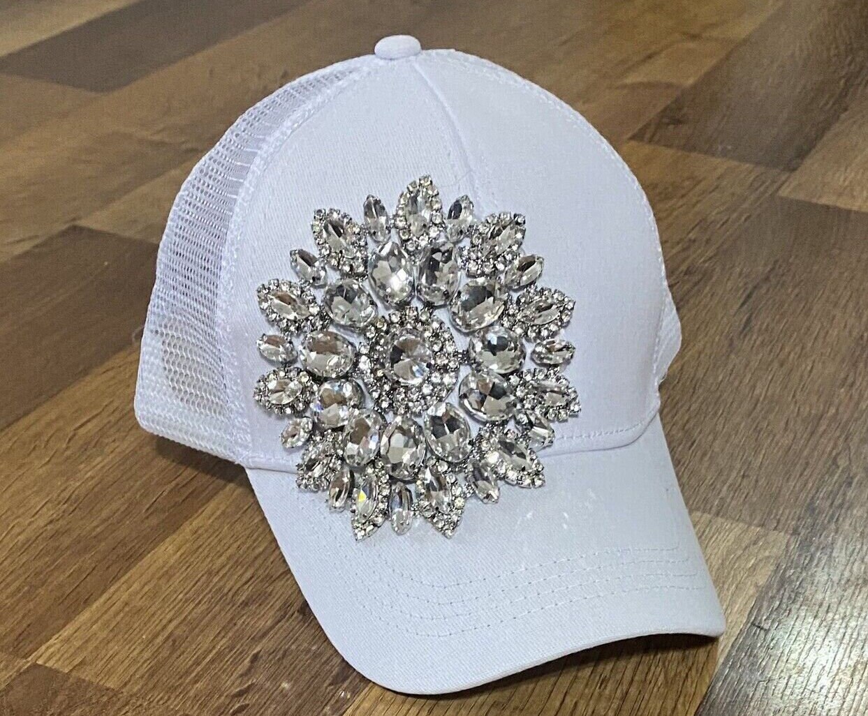Elegant White Hat with Black Rhinestone Mesh Accent Amazon.com: Ruphedy Women Derby Church Hat Elegant Tea Party  main image 2