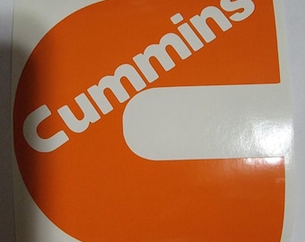 Orange Cummins Decal Sticker 4"x4"