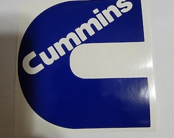 Blue Cummins Decal Sticker 4"x4" Diesel Truck Sticker