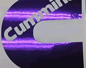 Cummins Royal Purple Chrome Decal Sticker 6"x6"