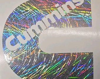 Cummins Holographic Silver Chrome Scratch Decal Sticker 4"x4"