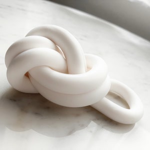 Loop ball clay knot in porcelain home decor paperweight ornament