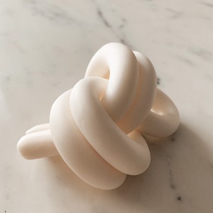 Overhand clay knot in porcelain home decor paperweight ornament image 7