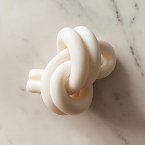 Overhand clay knot in porcelain home decor paperweight ornament image 5