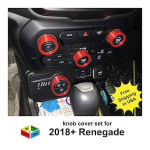 Knob cover Set for Jeep Renegade 2018+ interior accessories knob covers