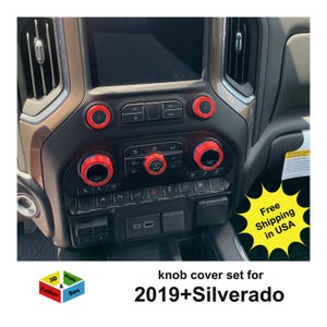 Knob Cover Set for Chevy Silverado 2019+ Interior accessories Knob Covers