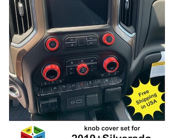 Knob Cover Set for Chevy Silverado 2019+ Interior accessories Knob Covers