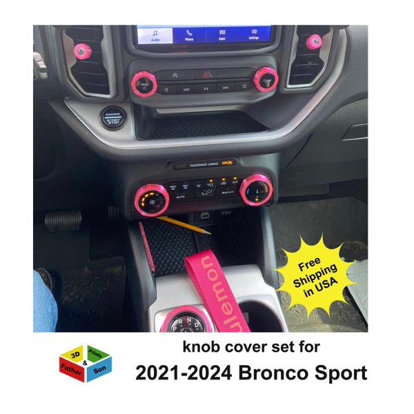 Juego de cubiertas para perillas para Ford Bronco Sport 2021 - 2024, accesorios interiores, juego de 11 piezas