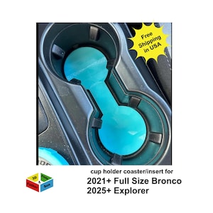 Coaster/Cup holder insert for Full Size Ford Bronco 2021+, Ford Explorer 2025+, interior accessories set free shipping over 40 colors