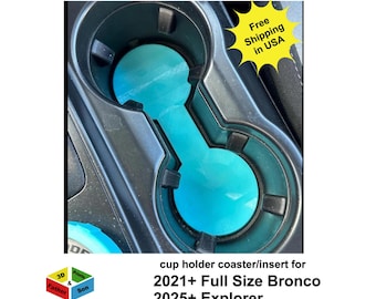 Coaster/Cup holder insert for Full Size Ford Bronco 2021+, Ford Explorer 2025+, interior accessories set free shipping over 40 colors