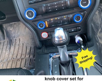 Knob Cover Set for Ford Mustang 2015 - 2023 interior accessories knob covers 5 piece set