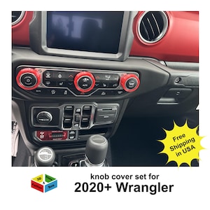 Knob cover Set for Jeep Wrangler 2020+ Jeep Gladiator large style knobs only interior accessories knob covers