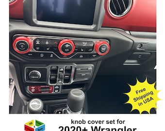 Knob cover Set for Jeep Wrangler 2020+ Jeep Gladiator large style knobs only interior accessories knob covers