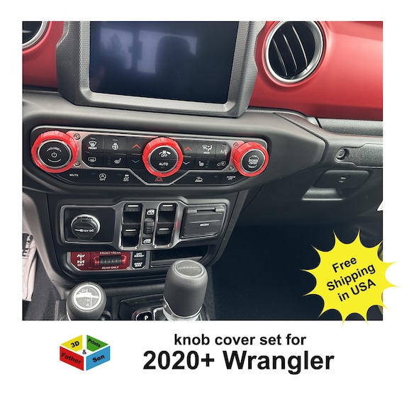 Knob cover Set for Jeep Wrangler 2020+ Jeep Gladiator large style knobs only interior accessories knob covers