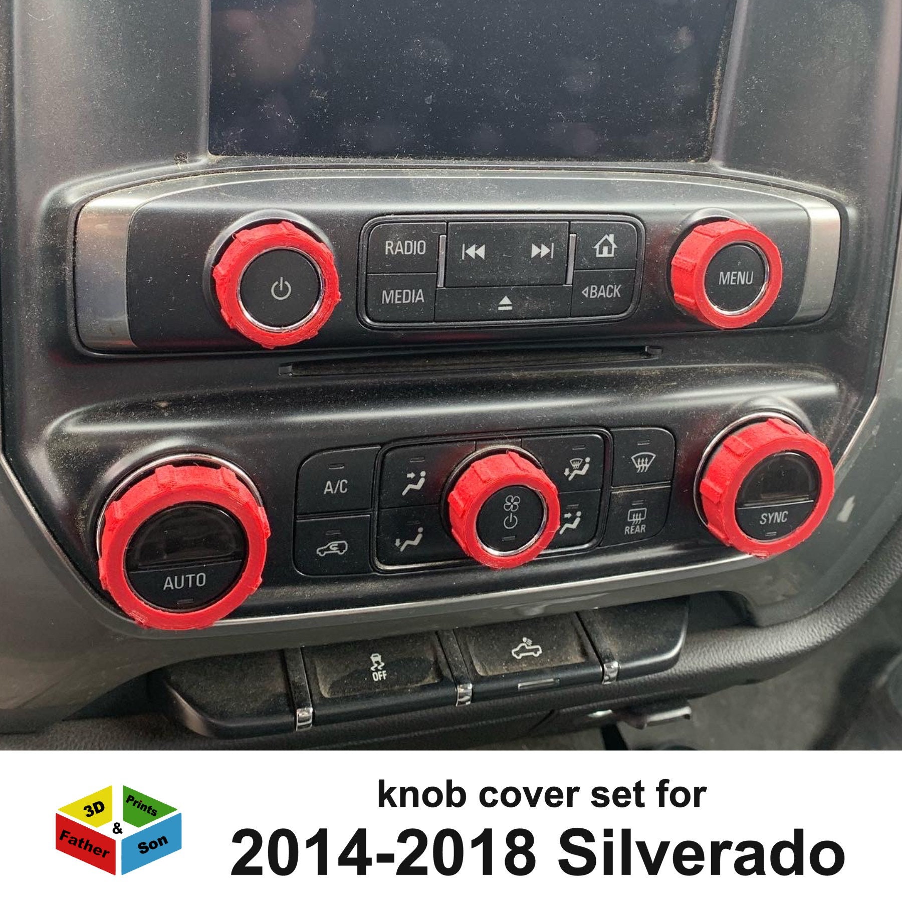 Knob Cover Set for Chevy Silverado gmc Sierra 2014 2018 Interior Accessories Knob Covers Etsy